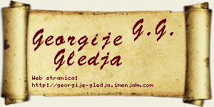 Georgije Gleđa vizit kartica